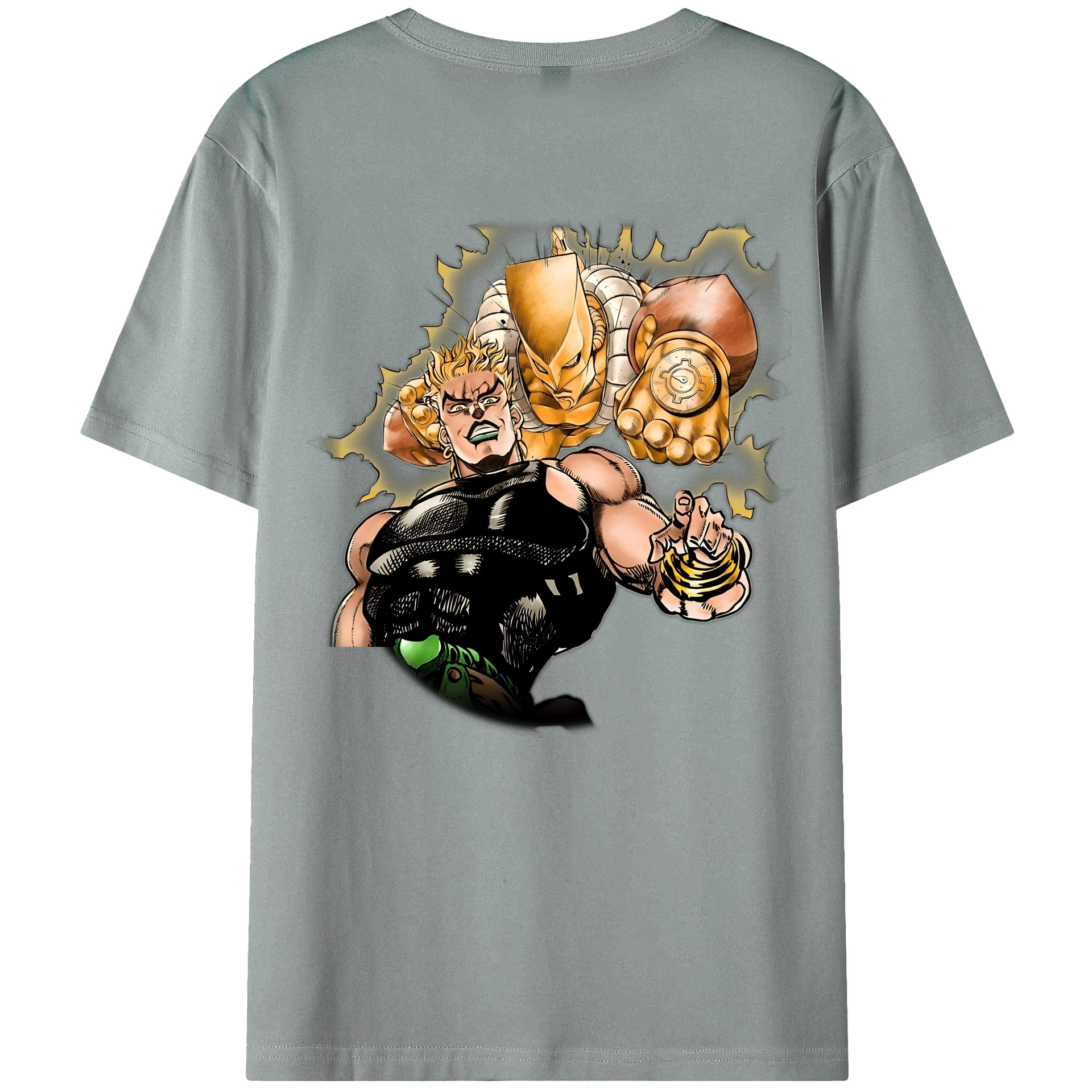 （画像用） ジョジョの奇妙な冒険 ディオ?ブランドー JoJo's Bizarre Adventure Dio Brando 綿100％ メンズ半袖Tシャツ（バックプリント） 通気性